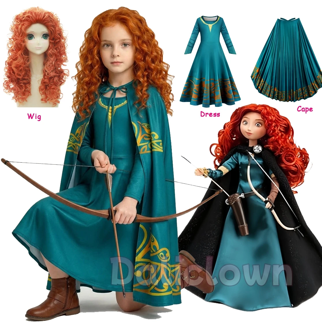 Baby Products Korea - Merida Elbise Kız Cesur Kostüm Cosplay
