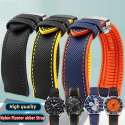 20mm 22mm 24m Men Nylon Rubber Watchband for Seiko Breitling Omega Citizen sports Silicone Bracelet Butterfly Buckle Watch Strap