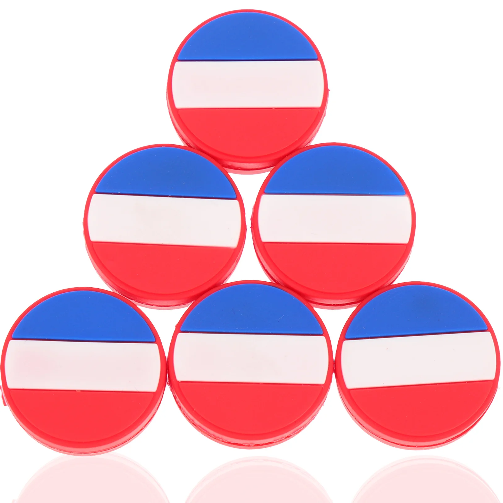 Amortiguadores de tenis de silicona, 6 uds., patrón de bandera nacional, amortiguadores de raqueta, amortiguador de vibración, accesorio de tenis