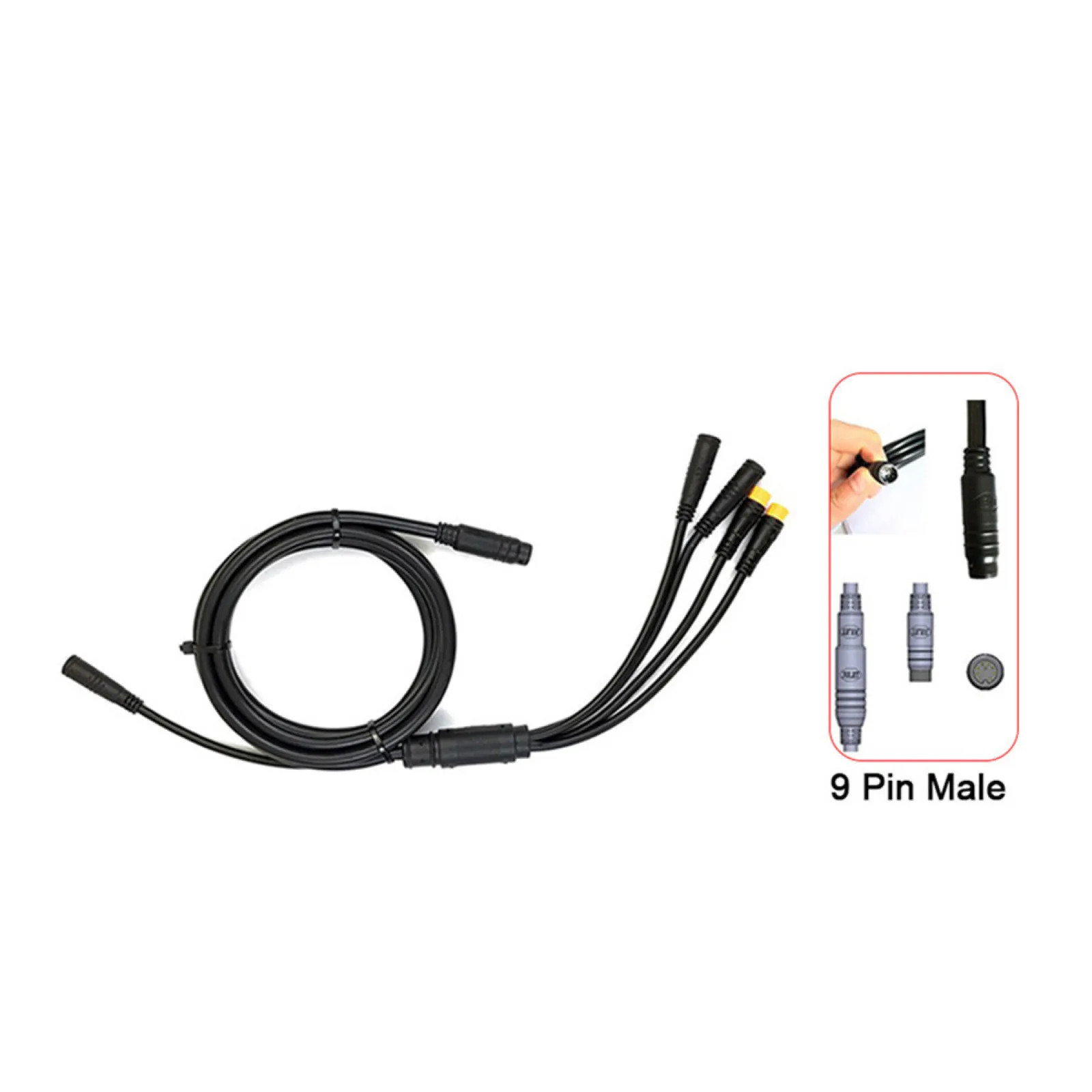 Electric Bicycle E-bike Integration Cable Waterproof 1 to 5 For KT Controller Motor Throttle Brake Conversion Accessory