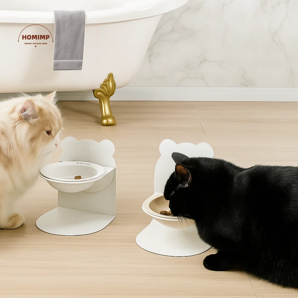 

Magnetic Stand Ceramic Cat Bowl Large Capacity Cervical Protection Cat High Footed Bowl Non-Slip Adjustable Height