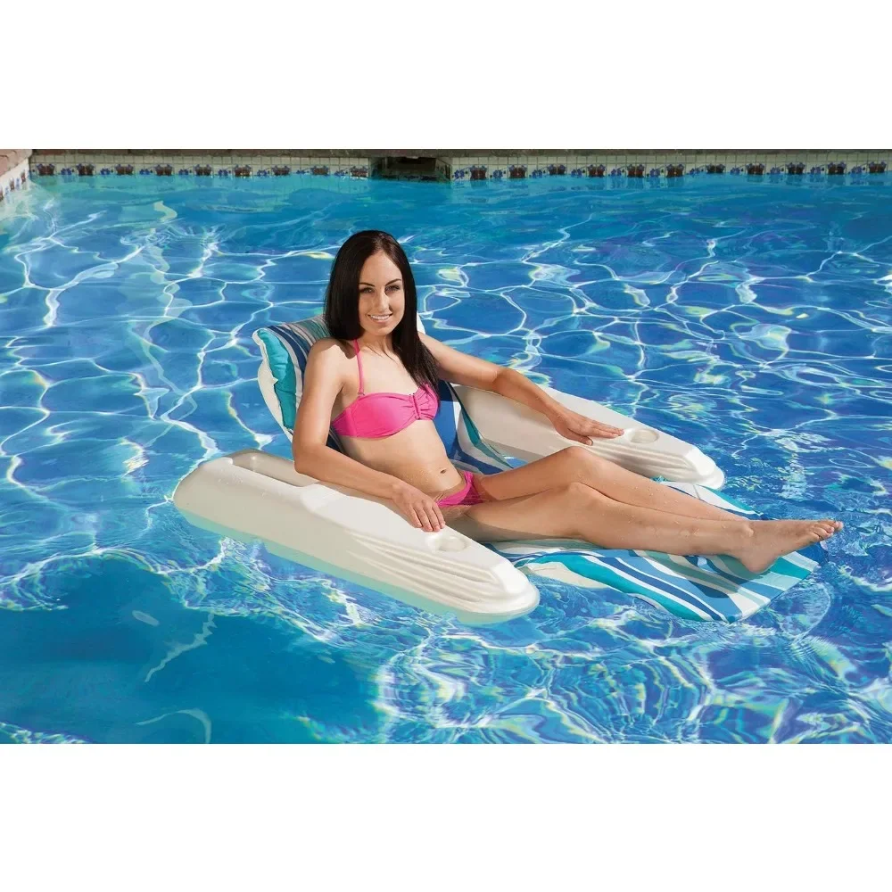 Swimming Pool Adjustable Floating Chaise Lounge, Rio Sun, Blue Currents, One Size