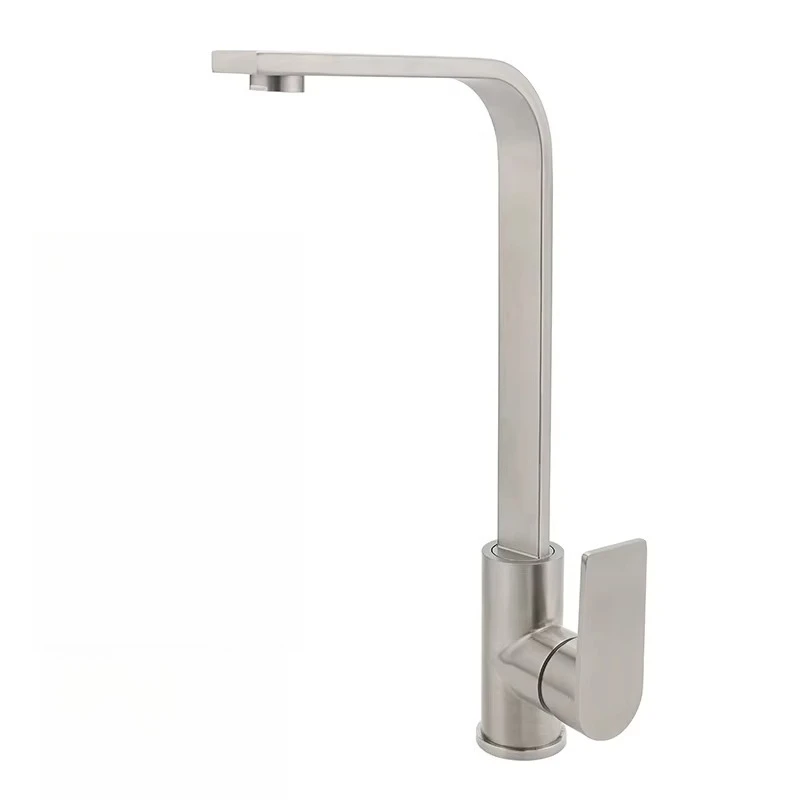 Factory Outlet 304 Stainless Steel Watermark Kitchen Sink Water Tap Single Handle Kitchen Faucet