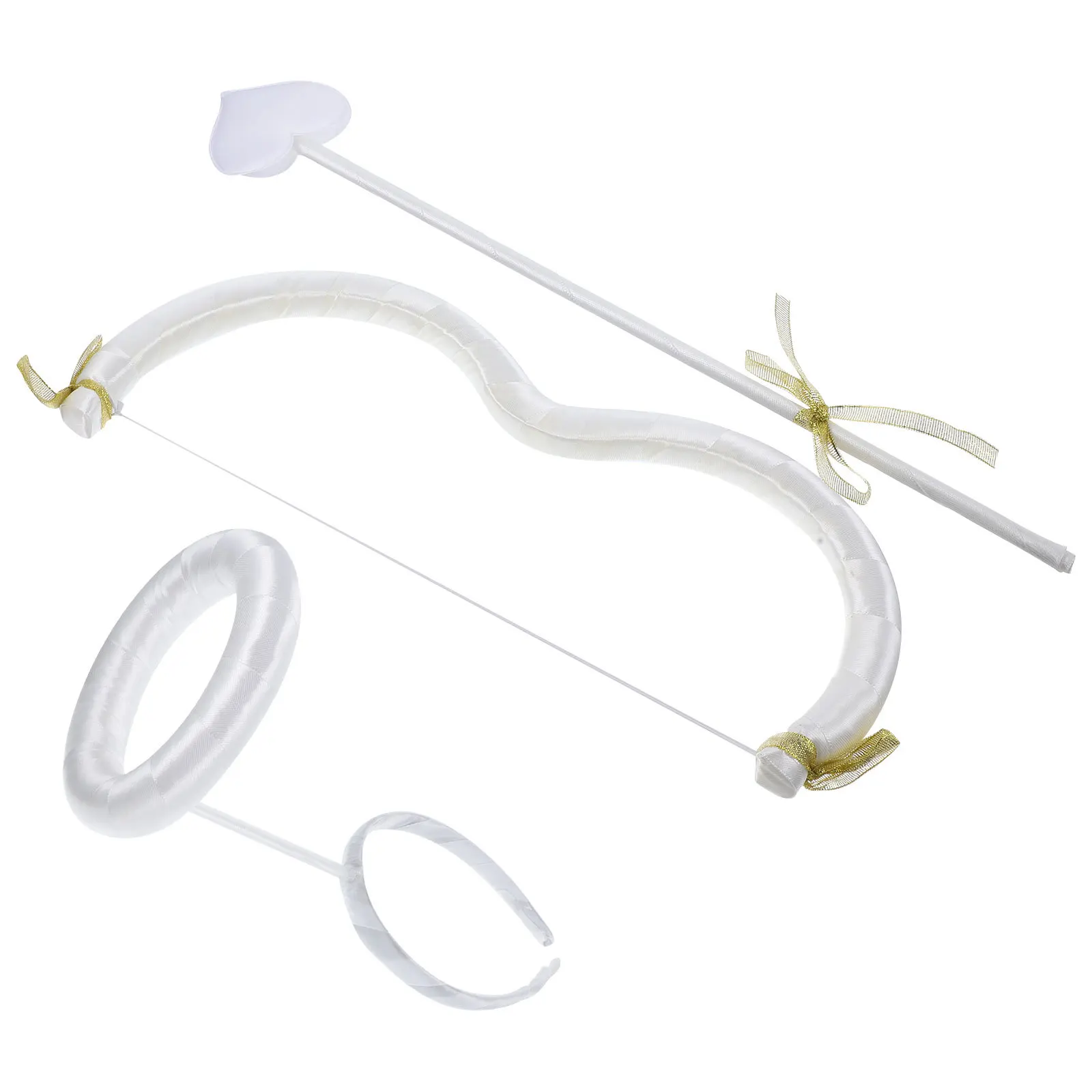 Women Cupid Cosplay Prop Valentine Bow Arrow Costume Accessory Set Masquerade Wedding Wings Hairband Headwear Decoration