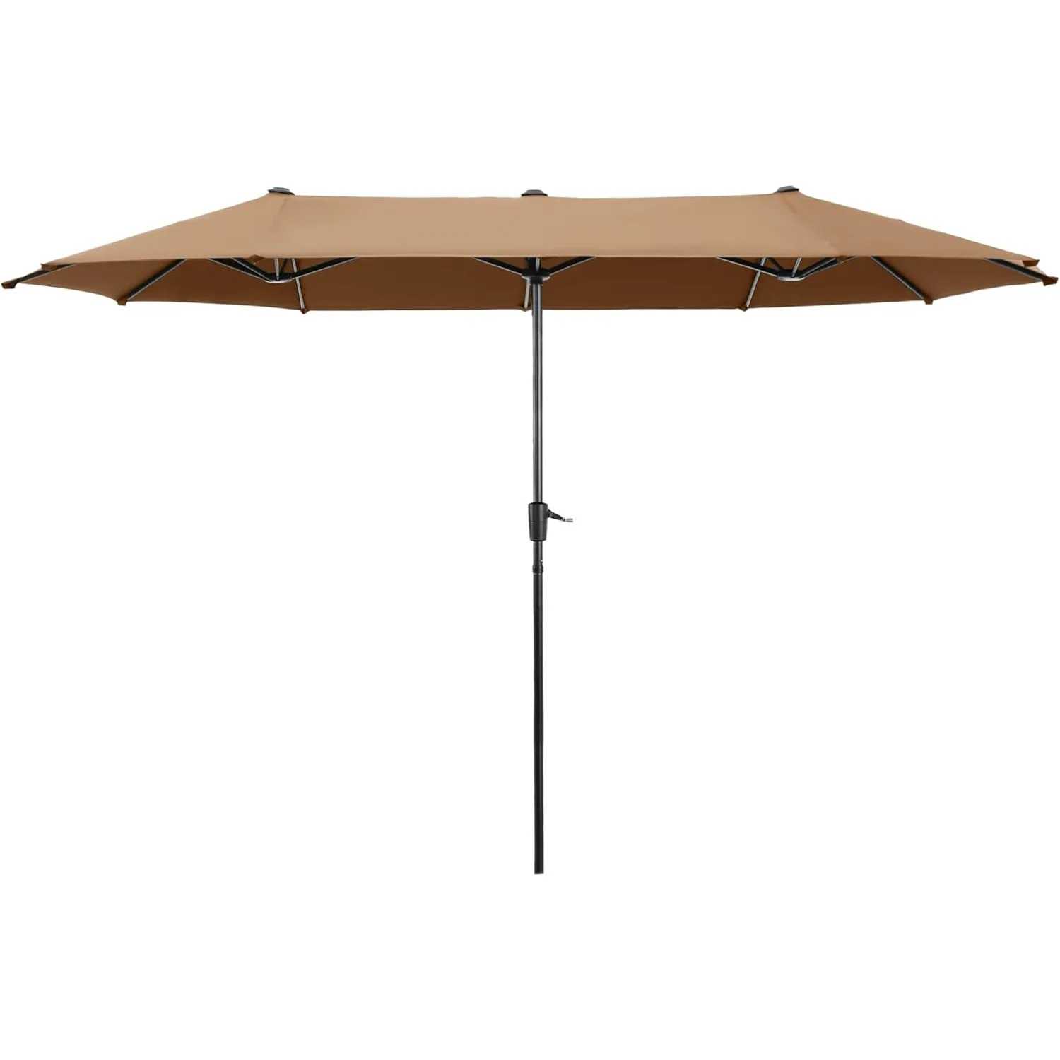 

HERA'S PALACE 13 Ft Large Patio Umbrella Double-Sided Outdoor Market Poolside Lawn Garden Powerful UV Protective Reddish Brown