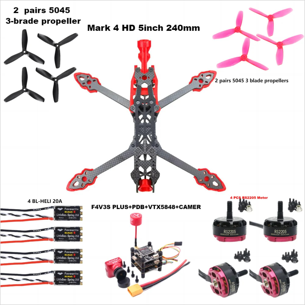 F4V3S PLUS MARK4-HD Mark 4 HD 5 นิ้ว 240 มม.F4 V3 V3S FC Flight Controller RC Drone FPV Racing Quadcopter Betaflight INAV