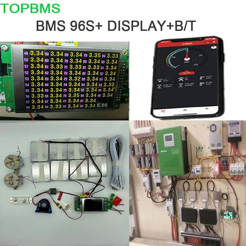 TOPBMS LTO BMS 5S-96S 2.3V 5S 30S 35S 48S 110V  60S 72S 96S 220V Bluetooth DISPLAY Discharging/Charging 200A 500A Solar Power