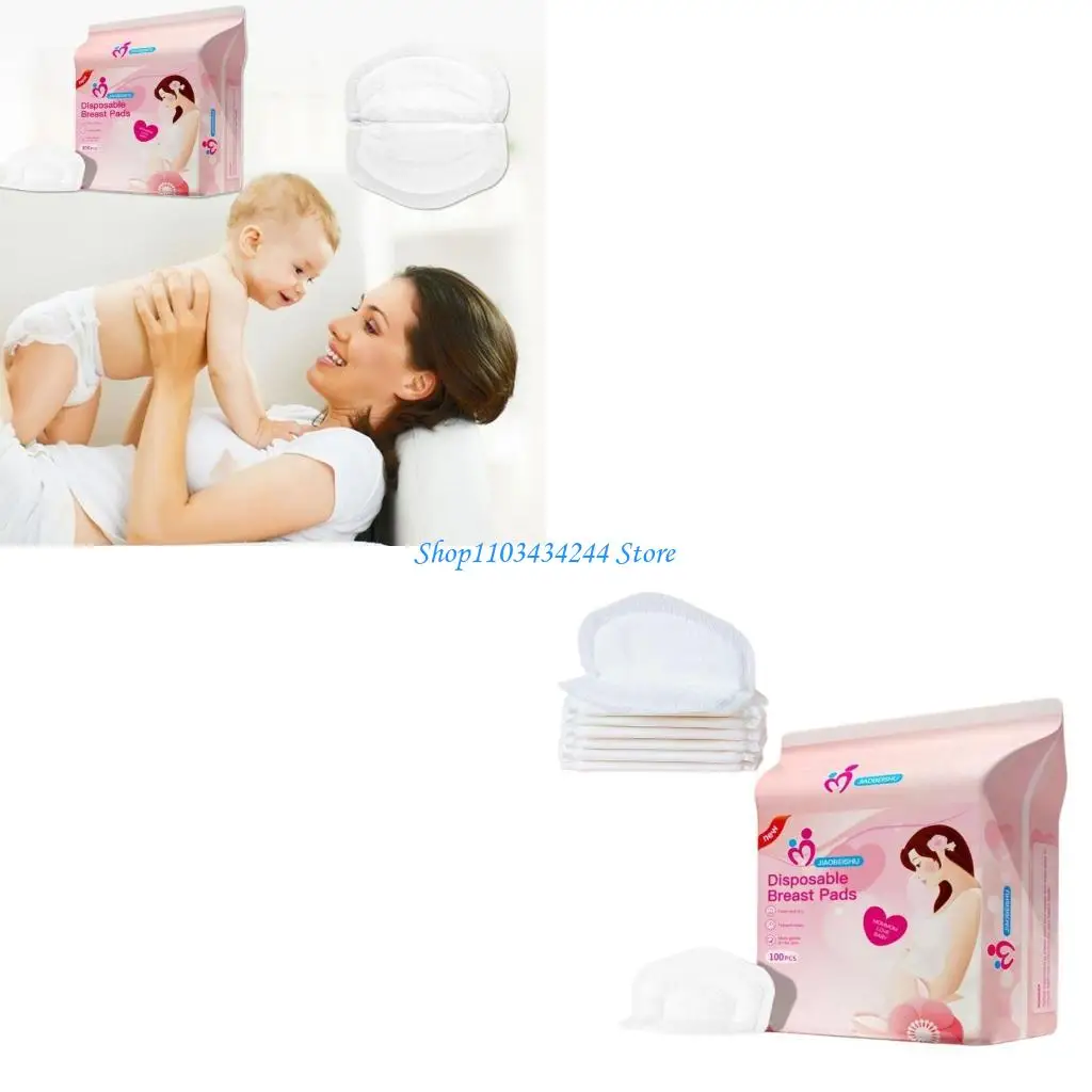 

Thin Breastfeeding Milk Pads, 100pcs Set Disposable Leak Resistant Leakproof Breast Pads for Nursing Mother