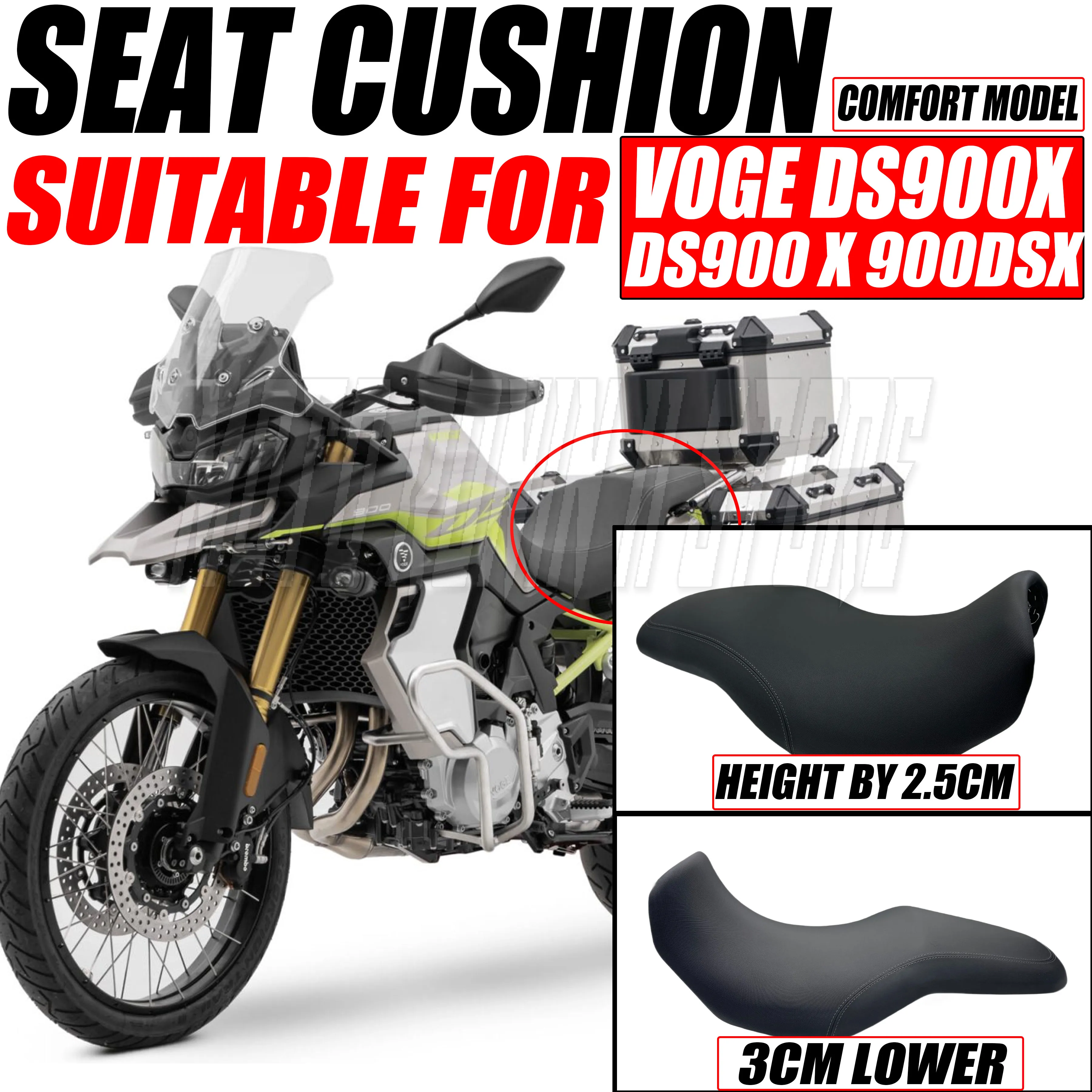 Nuovo per VOGE DS900X DSX 900: Cuscino Sella Riscaldato Modificato, Ribassato di 2.5CM/3CM, Extra Morbido