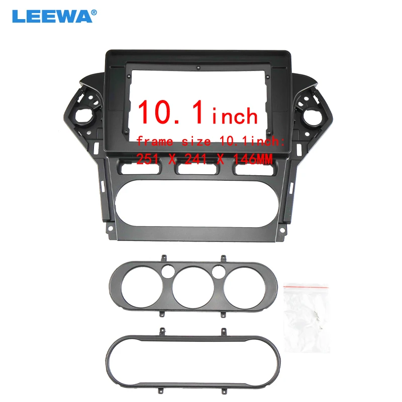 LEEWA Car 2Din Audio Face Plate Fascia Frame For Ford Mondeo 10.1