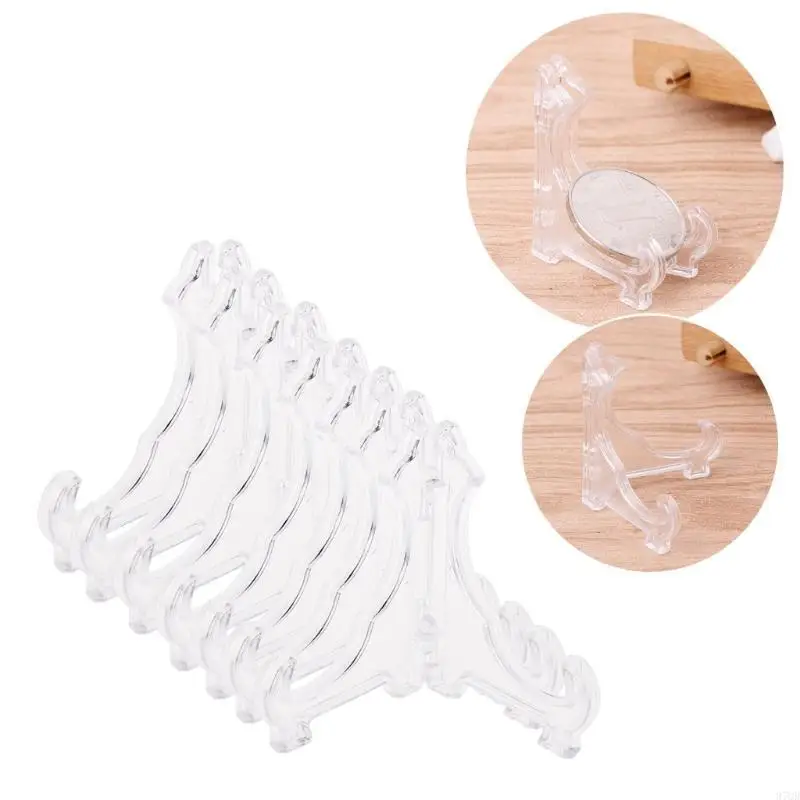 97QD Moni Mini Plastic Store Soportes Pantalones monedas Soporte caballete para mostrar Monedas Medallas Desafío