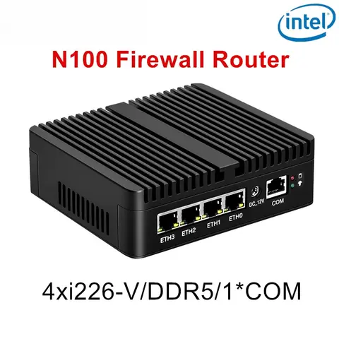 Roteador firewall intel n150 n100 de 12a geração, 4x i226-V 2.5g lan n6415 n5105 j6412, mini pc sem ventilador, computador barebone opsense pfsense