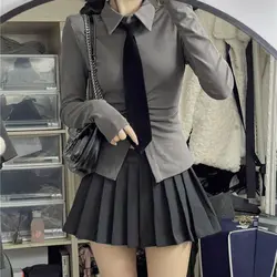 2025 Japan korea college  jk uniform suit women's autumn winter long sleeves girl sexy slim pleated skirt jk school uniform a714