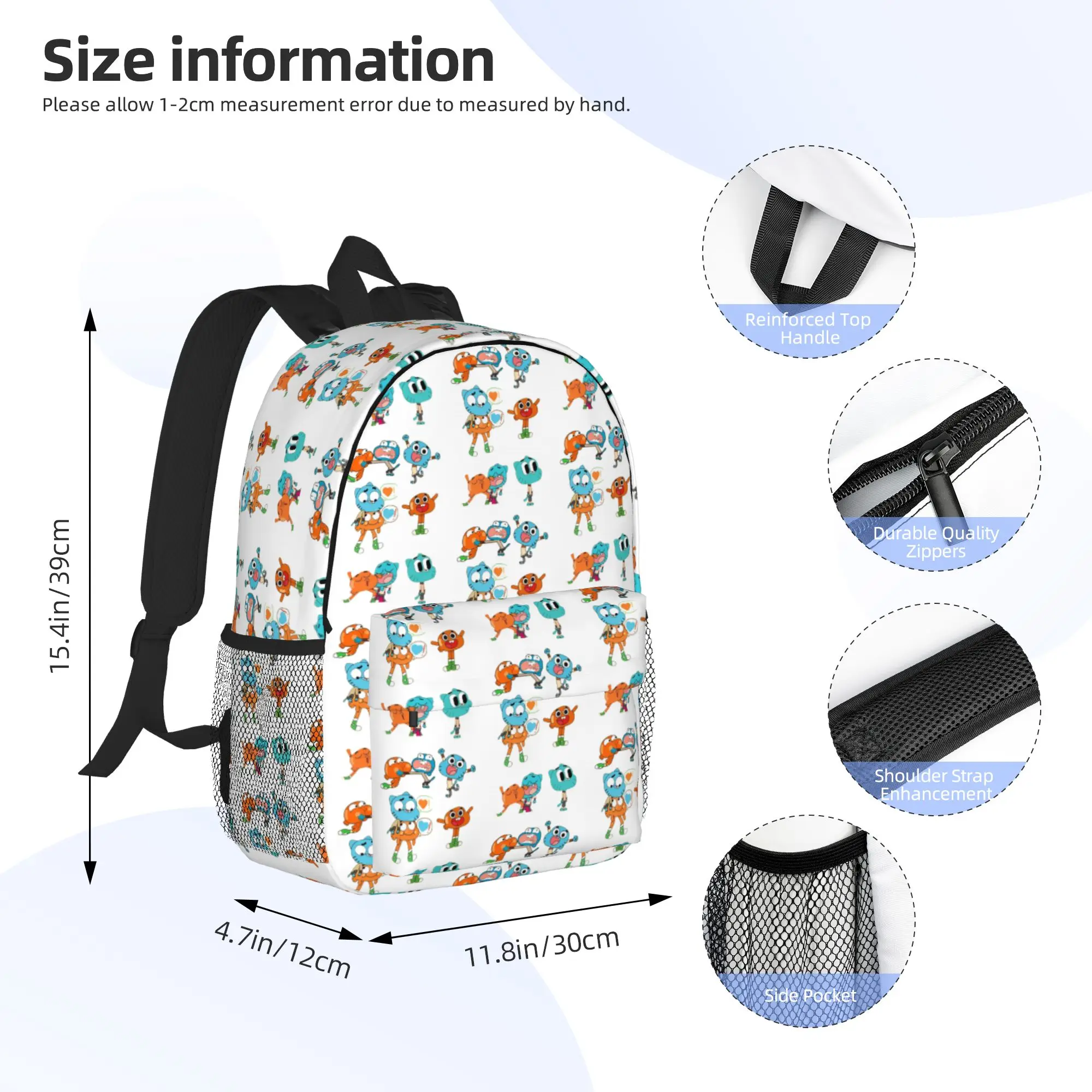 Gumball Backpack Hot Sale Daypack Large Capacity Boys Girls BookBag Shoulder Bags for Men Women School Bag