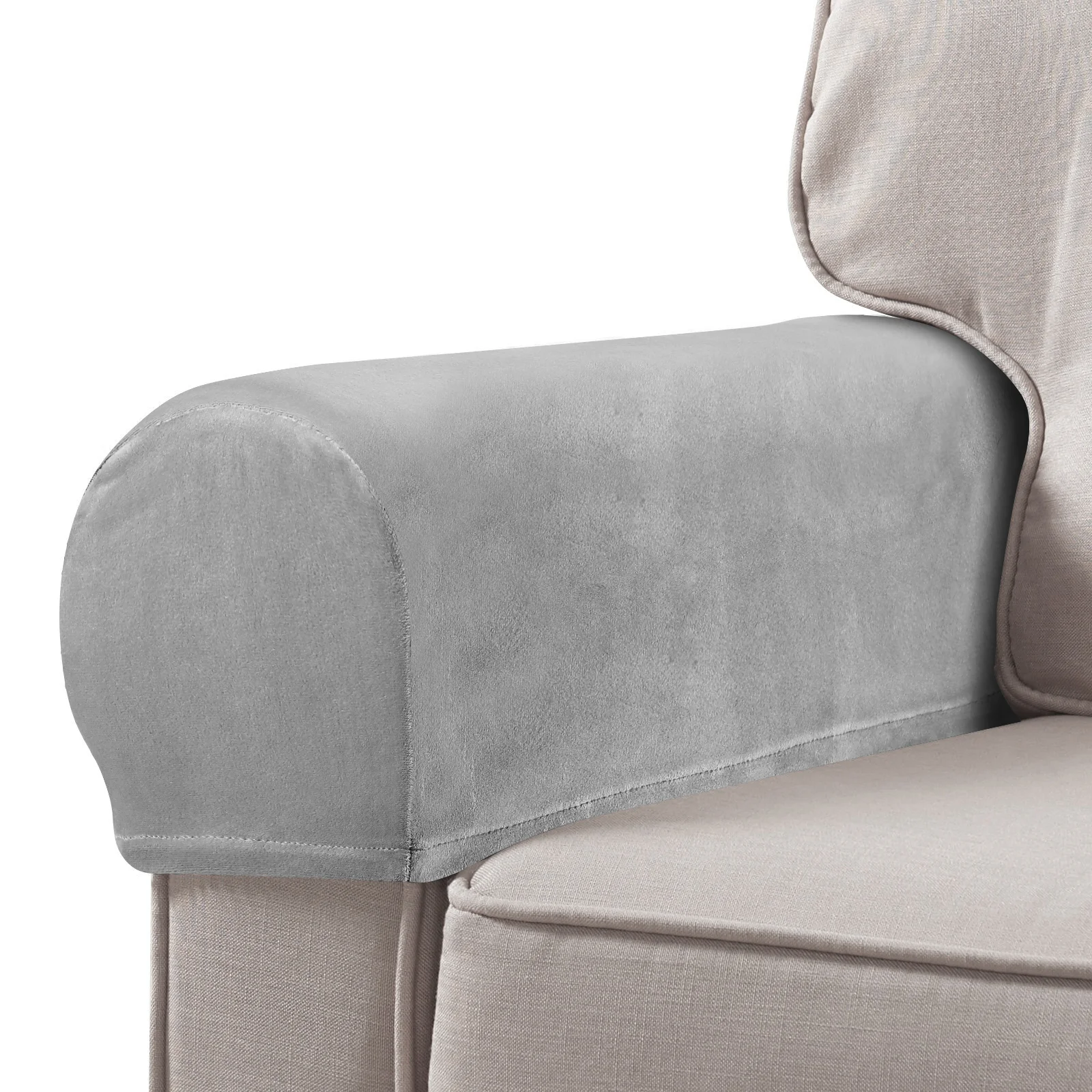 

2 Pcs Couch Covers Sofa Armchairs Lumbar Support Recliners Seat Slipcovers Armrest for Cream