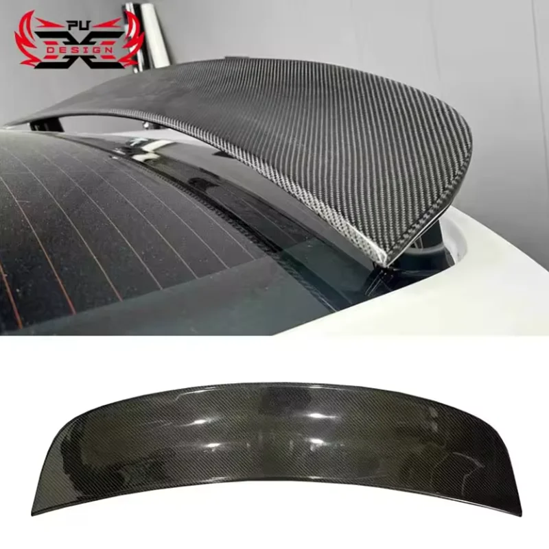 For Tesla Model X Plaid 2021-2023 Carbon Fiber Rear Spoiler Wing Root Spoiler Wing Body Kit