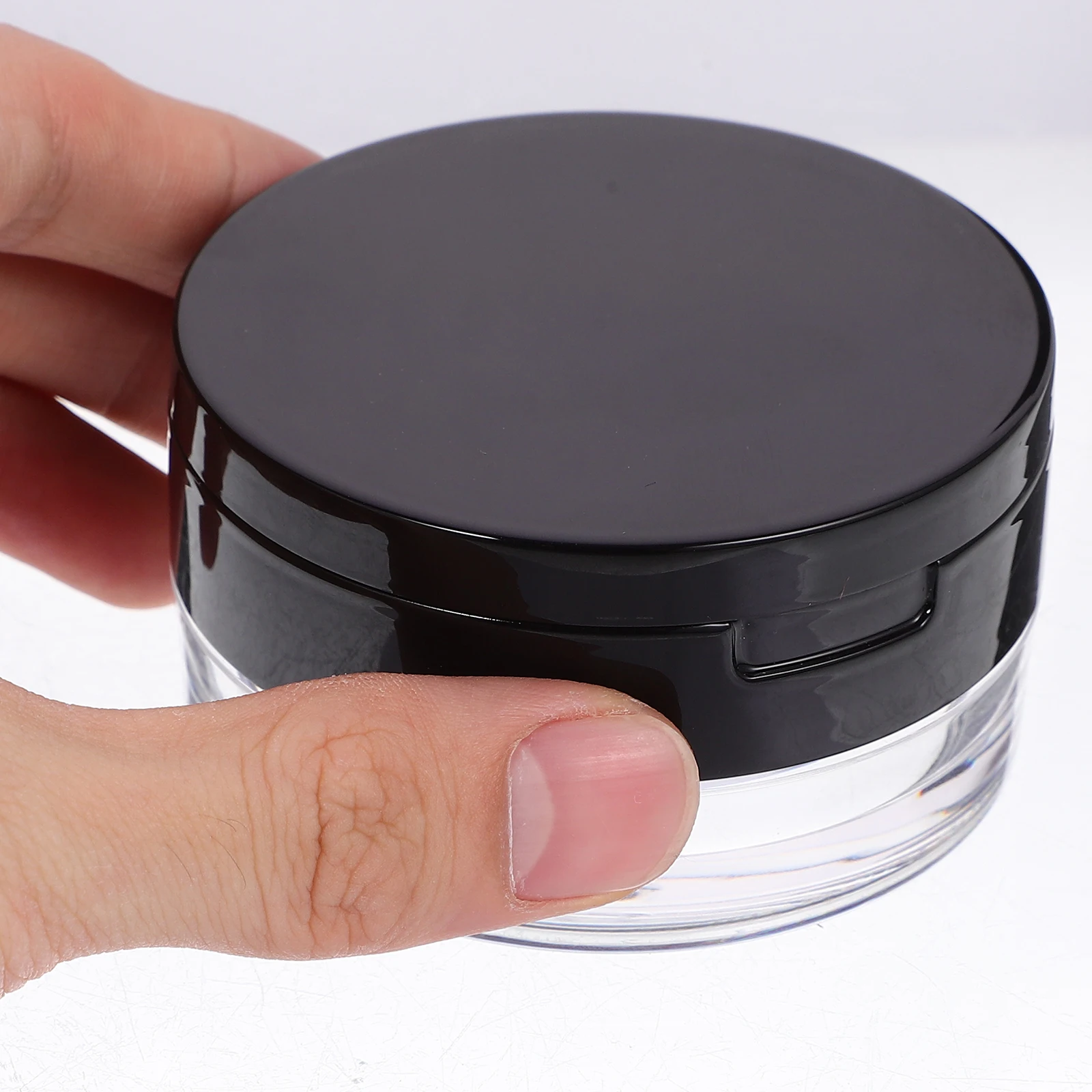 

Portable Empty Loose Powder Box Plastic Refillable Case Makeup Container Mirror Powder Puff Travel Leakproof