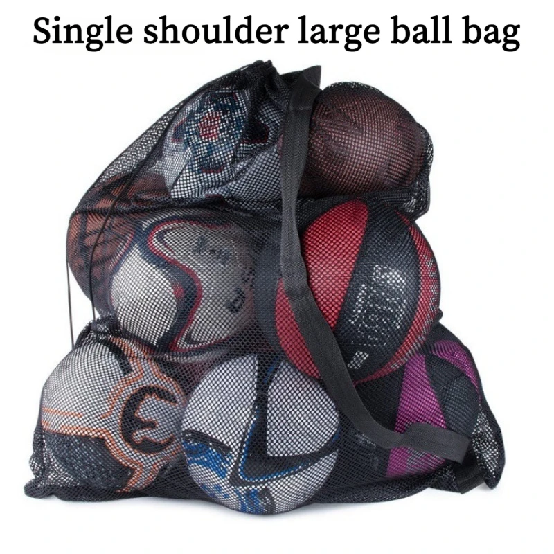 Calcio da allenamento di grande capacità, basket, pallavolo, tennis, borsa in rete portaoggetti, borsa tascabile, borsa da basket extra large