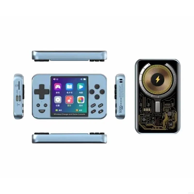 

Handheld Game Console Retro Gaming System with 15W Magnetic Wireless Charging for Cellphone Game Machine Full Metal Body