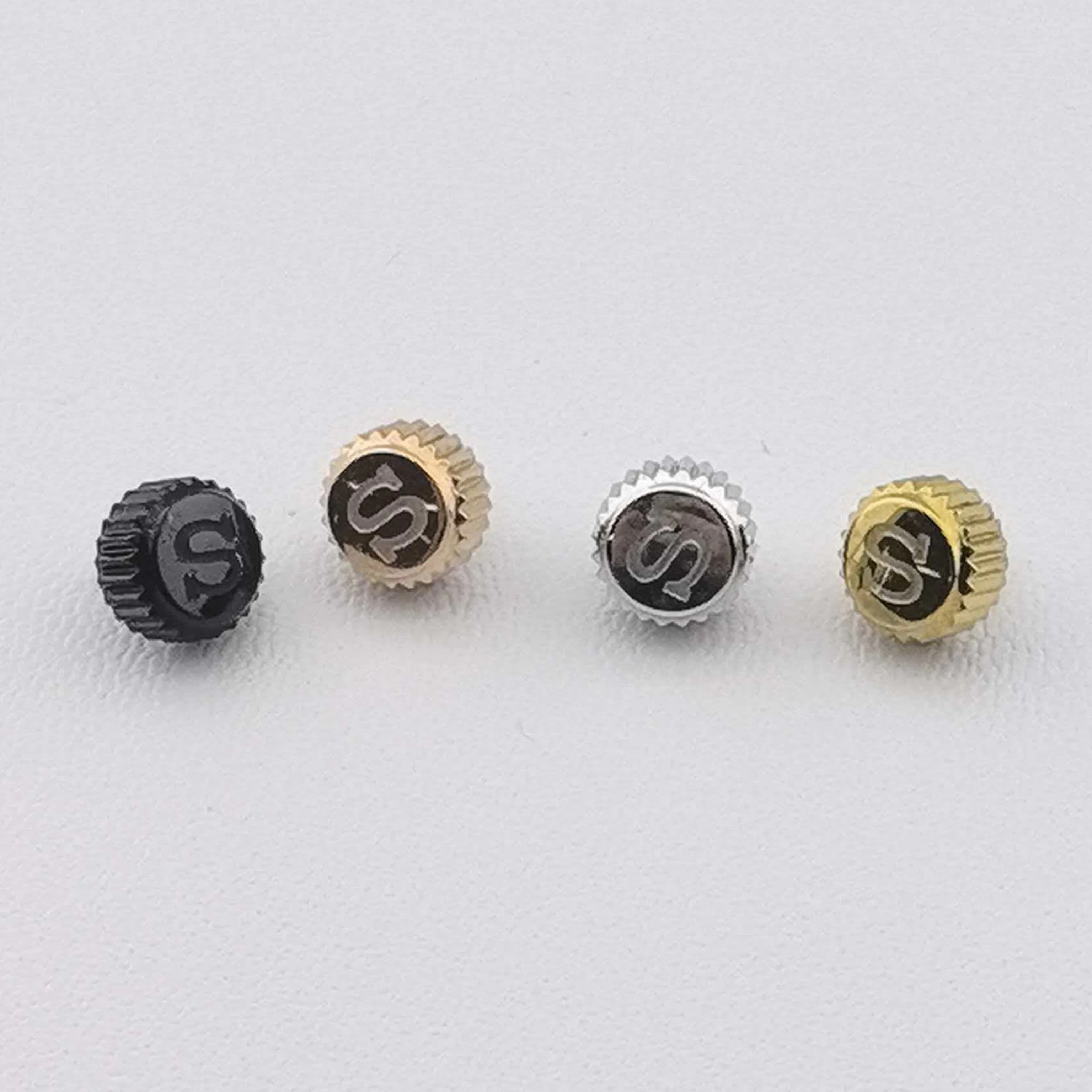 VK63 Crown 7mm For S Logo Silver Black Gold Multi Color 316L stainless steel Precise Screw-in Crowns Replacement Part
