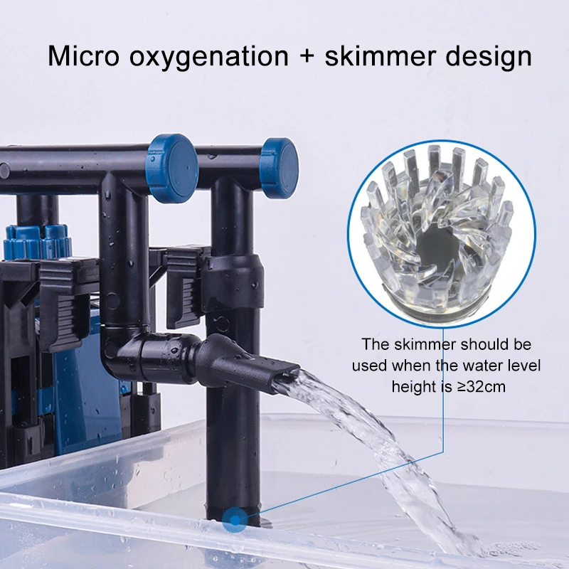 Imagem -05 - Filtro de Aquário Externo Ultra Silencioso Pendurado Sistema de Filtro de Tanque de Peixes Bomba de Água com Esponja Skimmer 4.5w 5w 220v