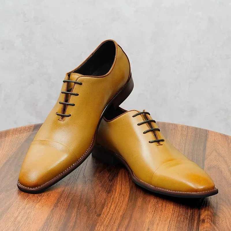Designer Luxury Lace Up Derby Shoes Business Formal Commuting Men's Leather Shoes Square Toe Wedding Shoes Male Oxfords