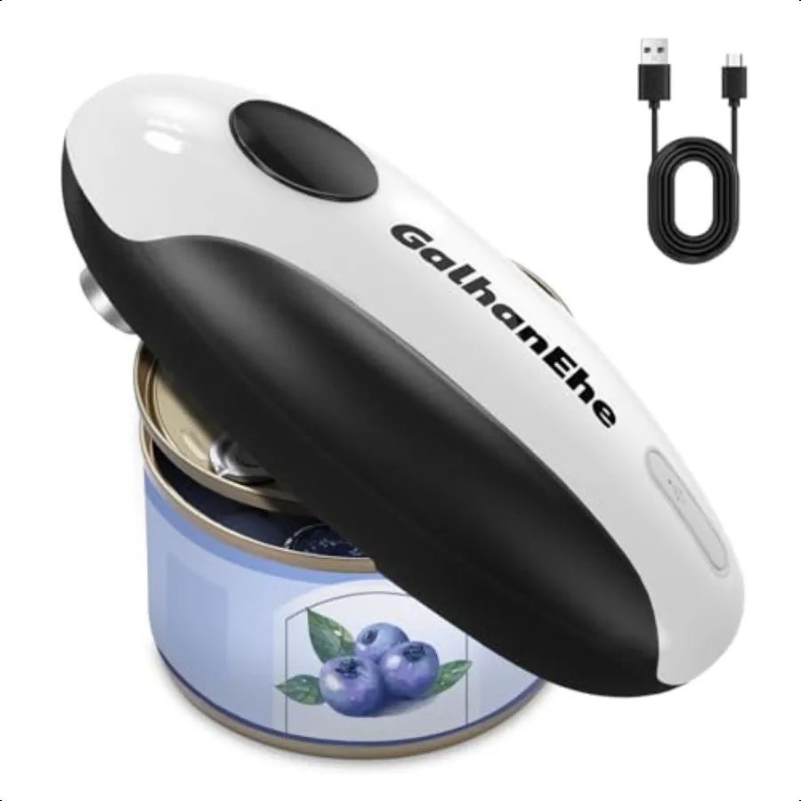 

Перезаряжаемая электрическая открывалка для консервных банок для кухни для пожилых людей, автоматическая открывалка для консервных банок с одним касанием, на батарейках, шнур, громкая связь, гладкая