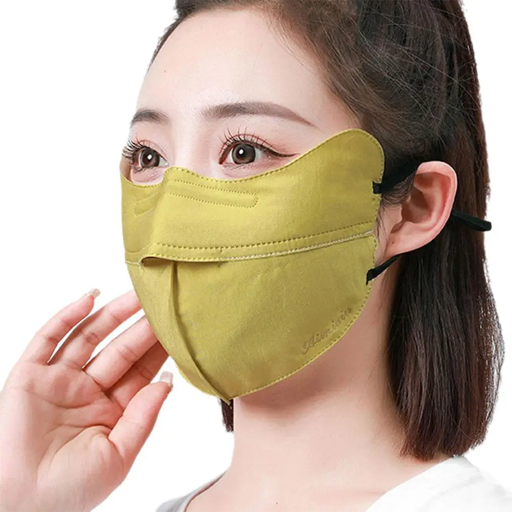 Protezione UV estiva protezione per gli occhi protezione solare tipo di maschera sottile orecchio appeso maschera traspirante aperta parasole da donna Q6C8