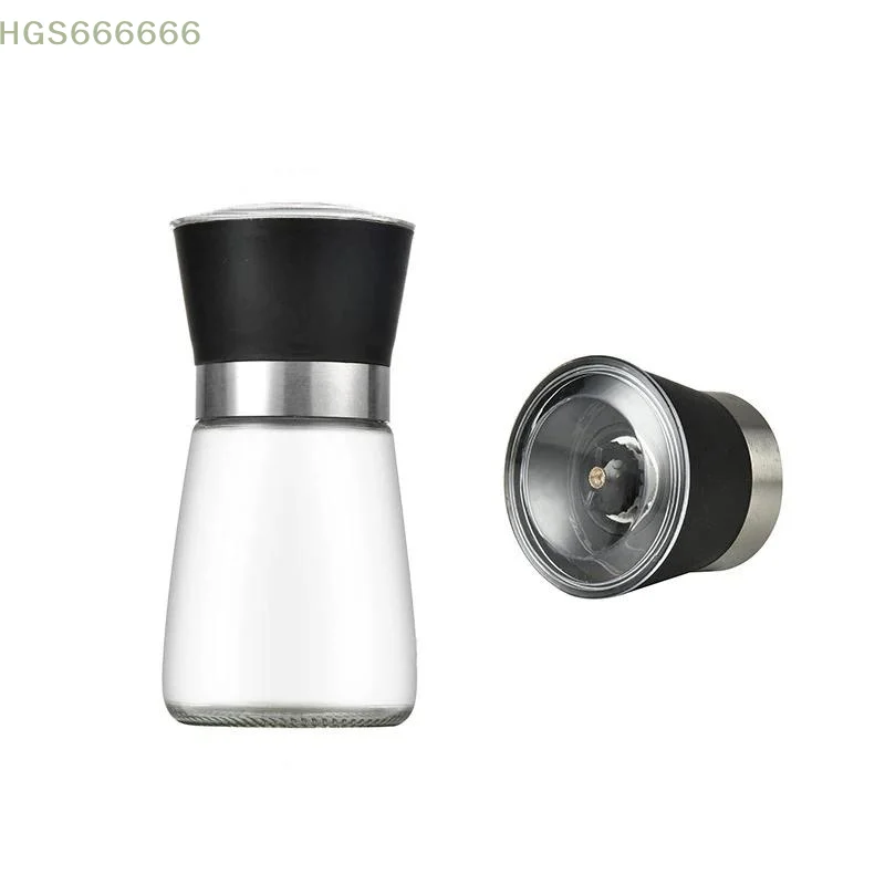 Manual Salt Pepper Grinder Stainless Steel Glass Spice Bottle Household Kitchen Gadgets
