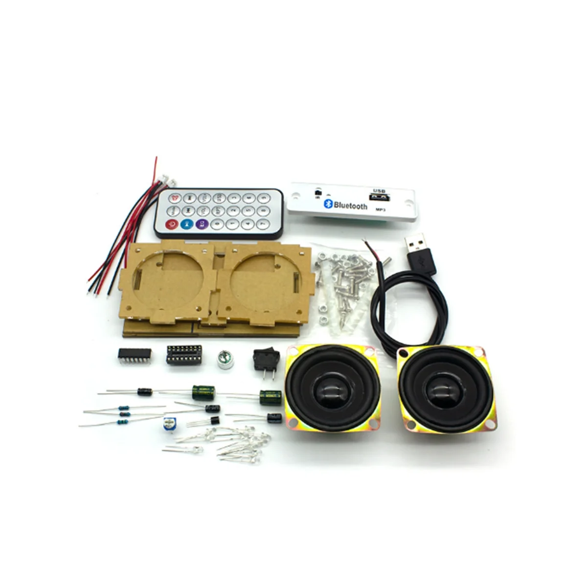 

DIY Electronic Kit Bluetooth Speaker Electronics DIY Soldering Project Kit Bluetooth Stereo Speaker Support U Disk