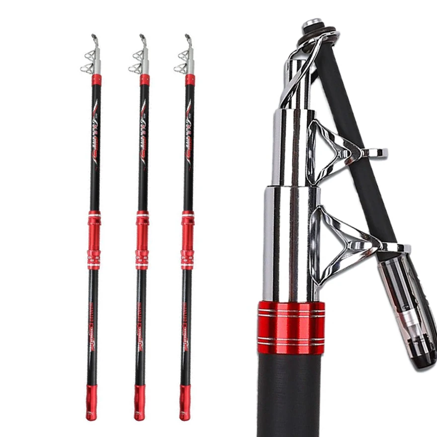 

2.1-4.5M Carbon Fishing Rod 50kg above Superhard Long Distance Throwing shot Rod Telescopic Sea Boat High Quality Fishing Gear