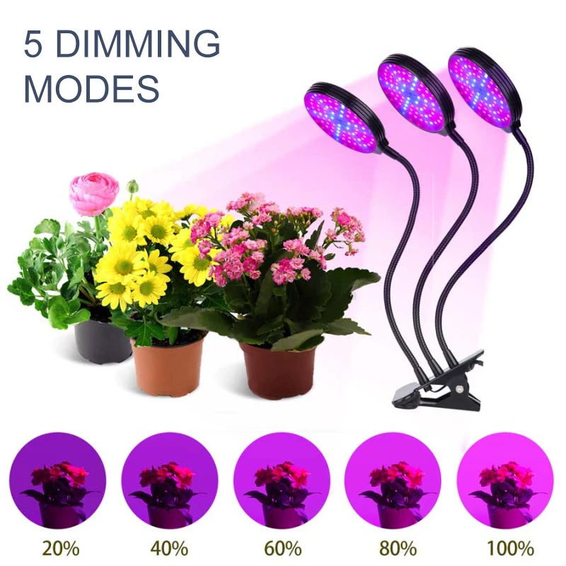 Led Grow Light Easy To Use Multi-functional Hydroponics Enhanced Photosynthesis Desktop Plant Light With Timer Full Spectrum