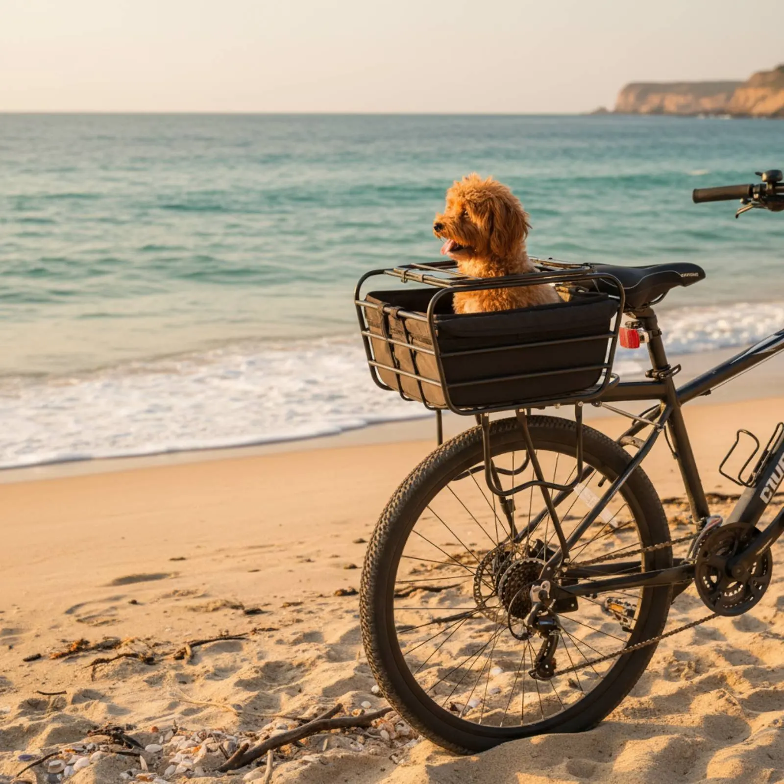 Cycle Dog Carrier Sturdy Duty Pet Carrier Bike Basket Rear Mount Storage Basket Versatile Foldable Design for Shopping - view 3
