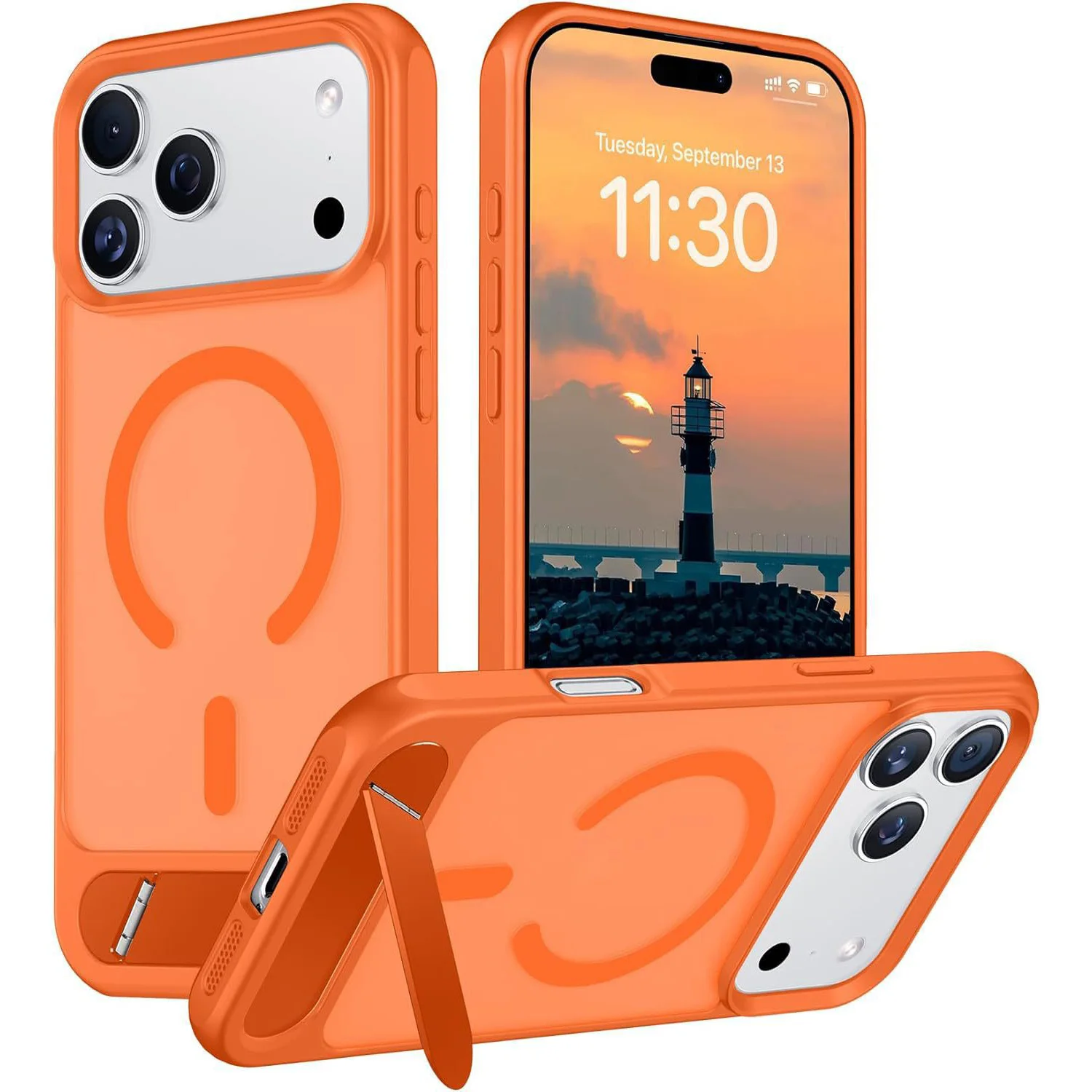 

Чехол для iPhone 17 Pro Max/17 Pro/17 Air/17 с магнитной скрытой подставкой, ударопрочный, тонкий, матовый, полупрозрачный, военного класса