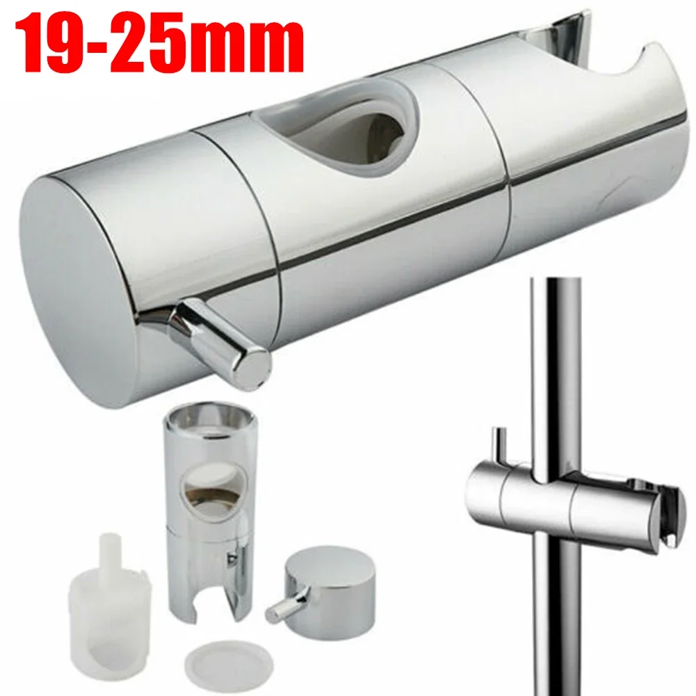 Adjustable 19 /20 /22 /24 /25mm Chrome Shower Head Holder Riser Bathroom Rail Bracket Slider Shower Head Mounting Holder
