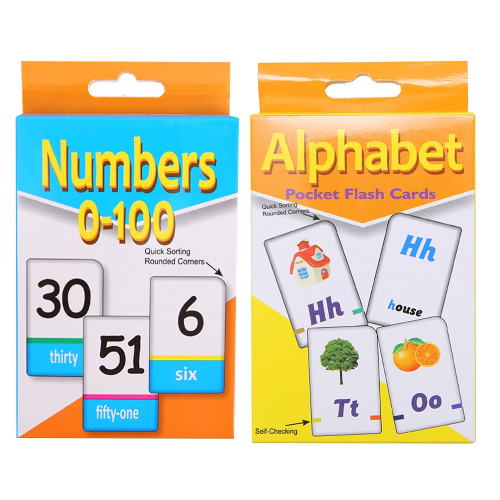 2 Sets 51 Numbers 52 Alphabet English Flash Cards For Kids Early Learning Educational Abc Number Matching Game Puzzle Flashcards