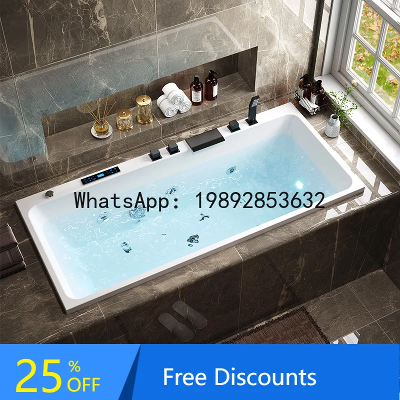 CZ Embedded Bathtub Intelligent Constant Temperature Heating Massage Self-Building Skirtless Thin Edge Home Adult Acrylic Tub