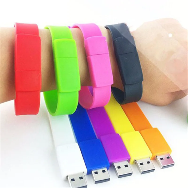 JASTER Bracelet USB Flash Drive 64GB Black Wristband Pen Drive 32GB Creative Gifts Memory Stick 16GB Water Proof External Storag