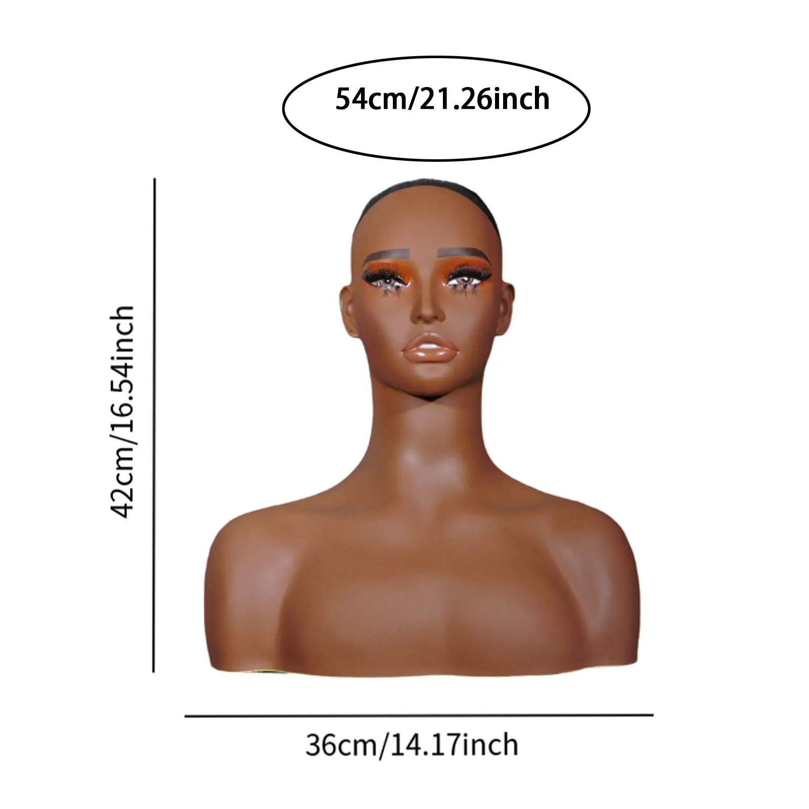Busto di testa di manichino realistico per orecchini, collane, sciarpe, accessori di moda, vetrina, espositore per cappelli