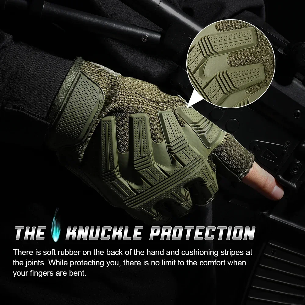 Fingerless Glove Half Finger Gloves Breathable Tactical Mittens SWAT Airsoft Bicycle Outdoor Shooting Hiking Driving Men New