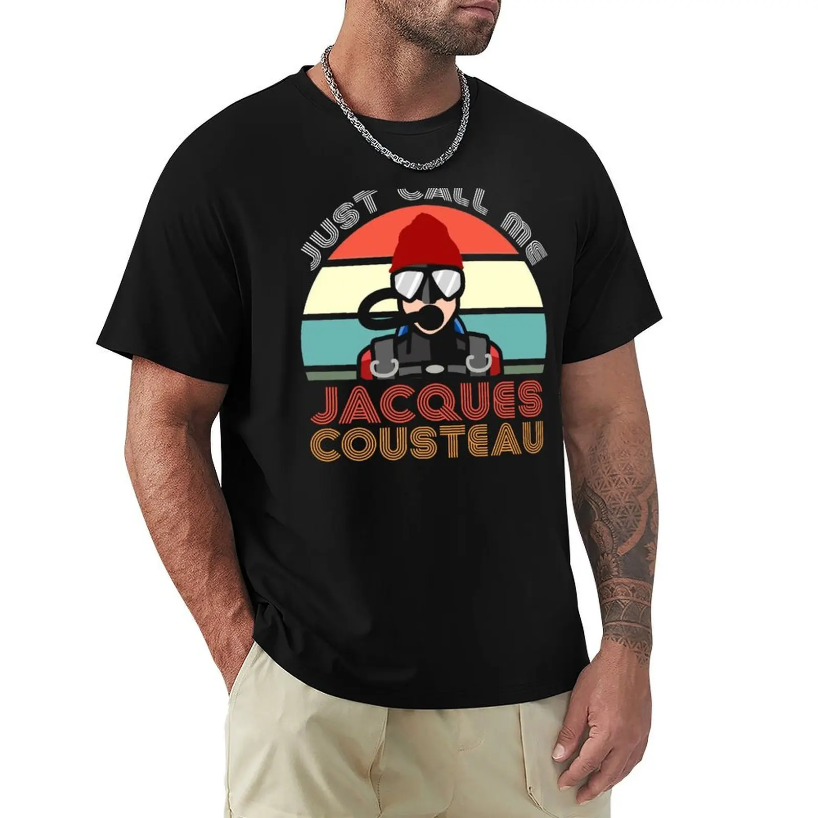 Jacques Cousteau, Scuba Diving legend, Funny Quotes, Classic T-Shirt Aesthetic clothing blanks mens tall t shirts