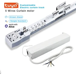 Tuya-Motor de cortina WiFi con Control remoto, sistema automático, supersilencioso, para casa inteligente, 5 cables