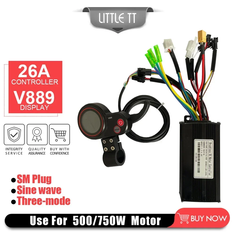 24/36/48V 26A 500/750W Sine Wave Controller+V889 Display For Kugoo M4 Electric Scooter Electric Bicycle Accessories NEW