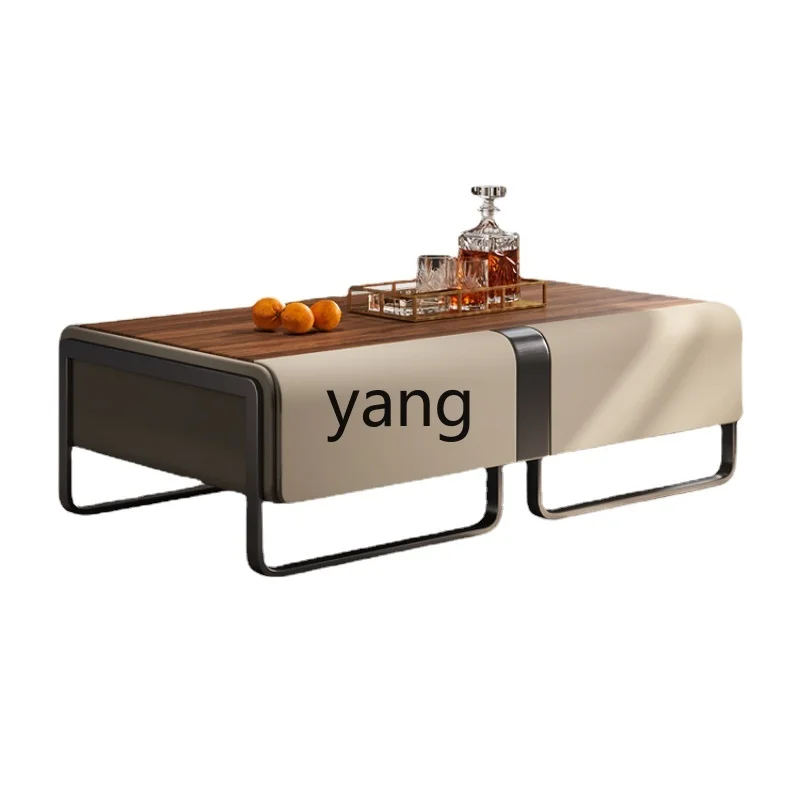 

Yjq Coffee Table TV Cabinet Combination High-Grade Villa Large Flat Simple Rectangular Walnut with Drawer