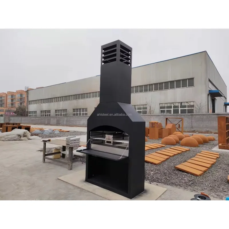Wood Fire Pit Chimney Style  Backyard Fire Pit Fire Pit Flue Design Barbeque Grill