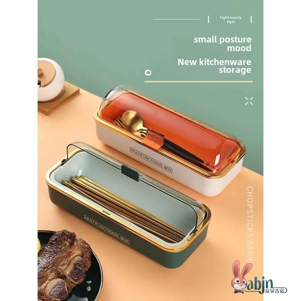 

Ele Lightweight Chopstis Storage Box with Lid Dustproof Draining Kitchen Utensil Holder for Knives Forks Spoons Chopstis