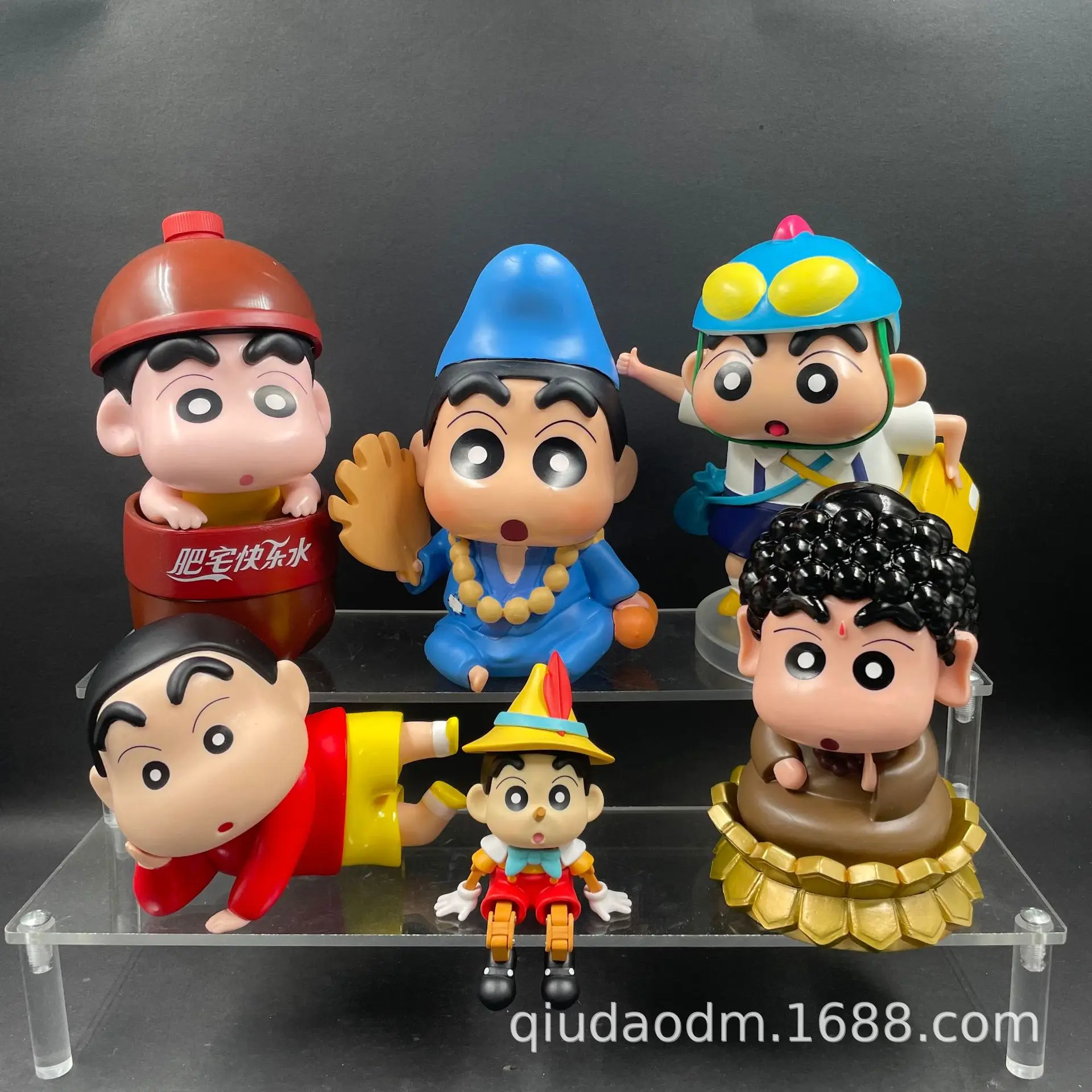 Nohara Shinnosuke Tathagata Buddha Crayon Shinchan Cola Jigong Lotus Buddha Model Boxed Figures Creative Ornaments Toys Gift