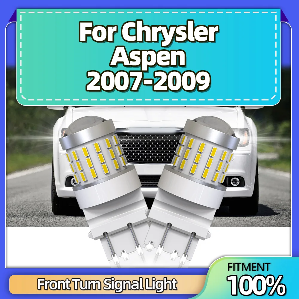 

2Pcs Car LED Light T25 3157 54SMD Front Turn Signal Lamps Auto Bulbs 12V CSP Chips Plug-N-Play For Chrysler Aspen 2007 2008 2009