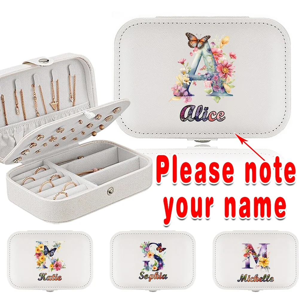 Personalized Customized Jewelry Portable Family Travel Earrings Necklace Storage Female Ring Storage Box Jewelry Box