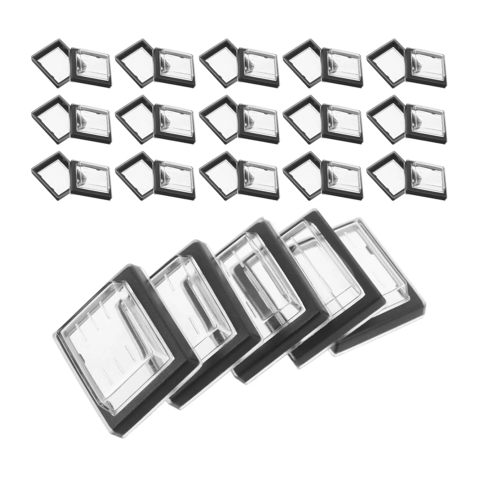 20Pcs Marine Rocker Switch Protective Covers Clear Dustproof Waterproof Caps for Boat Truck Car Control Panels Plastic 25x31mm